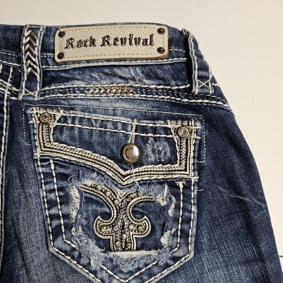 Rock Revival Women's Ellar Blue Slim Boot Cut Jeans - Size 26. - Picture 16 of 16